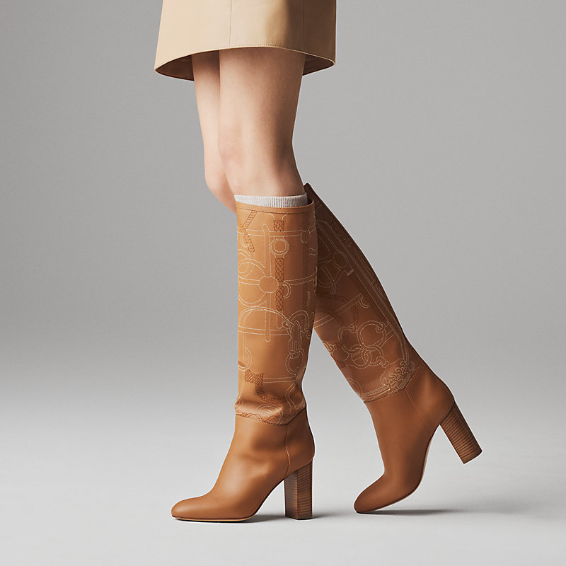 Leaping 90 boot - Beige | Hermès USA
